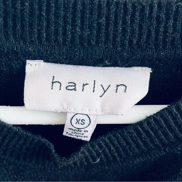 Anthropologie Floral Embellished Black Sweater